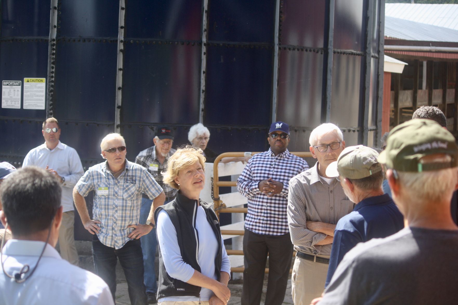 Gov. Evers and Sen. Baldwin tour Gearing Oakdale Farms